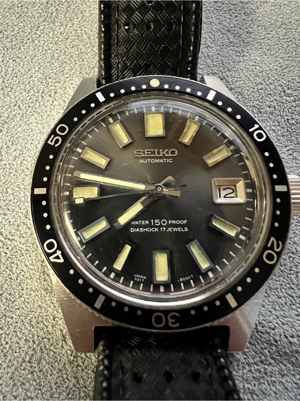 Vintage June 1966 Seiko 62MAS Diver 6217-8001 Big Crown Dolphin Back